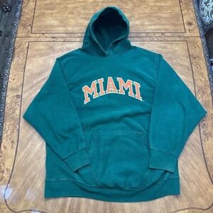 Vintage 90s Miami Hurricanes Reverse Weave Hoodie Steve & Barry's